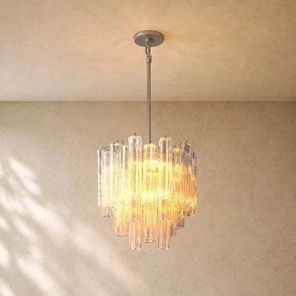 Tronchy Glass Round Chandelier - 19’’ / Bronze / Smoke