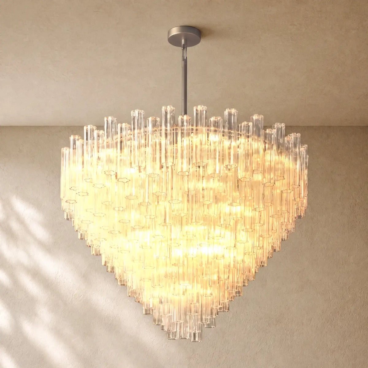 Tronchy Glass Round Chandelier - 61’’ / Bronze / Smoke