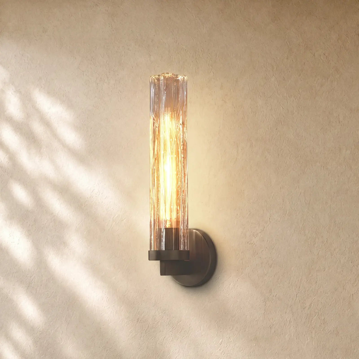 Tronchy Glass Sconce - Bronze / Clear