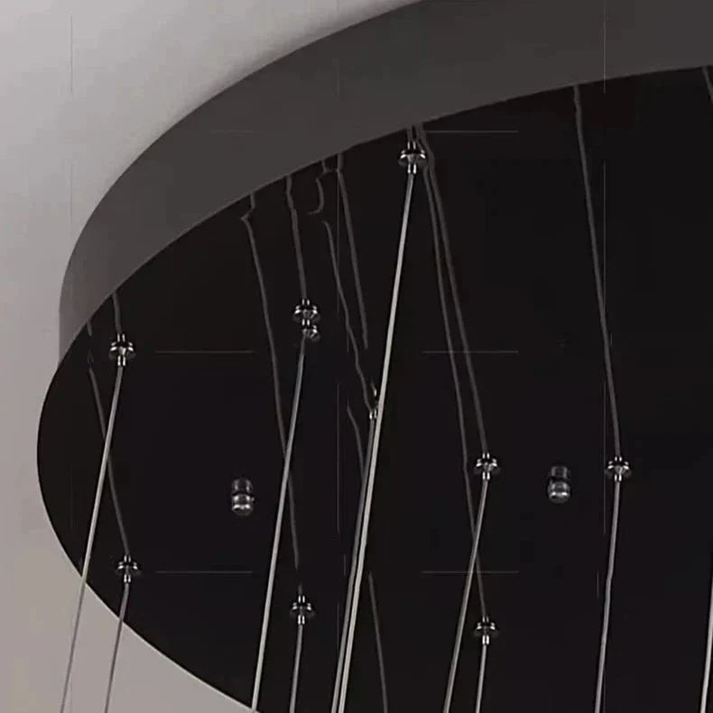 Twisted Ring Led Light Chandelier for High Ceiling - GoldWarm Light 3000Keverlamps