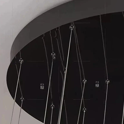 Twisted Ring Led Light Chandelier for High Ceiling - GoldWarm Light 3000Keverlamps