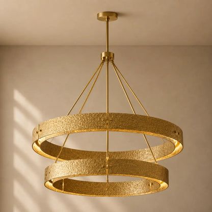 Vilary 2-tier Round Chandelier - Brass / 36’’