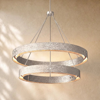 Vilary 2-tier Round Chandelier - Pewter / 36’’