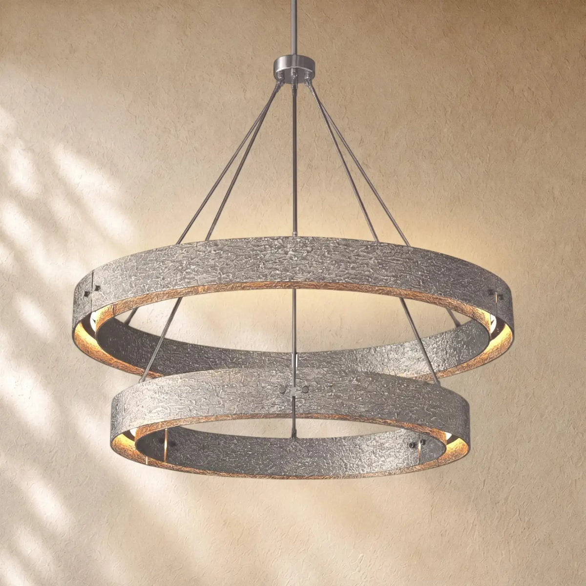 Vilary 2-tier Round Chandelier - Pewter / 48’’
