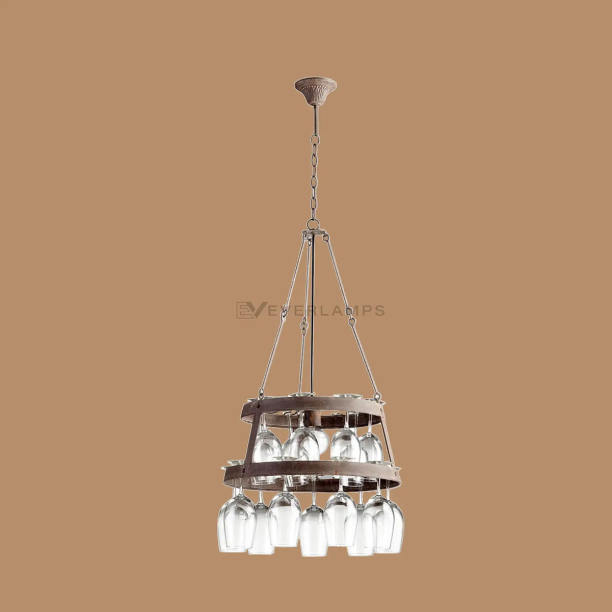 Vintner 2-Tier LED Stemware Rack Chandelier