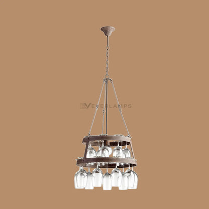 Vintner 2-Tier LED Stemware Rack Chandelier