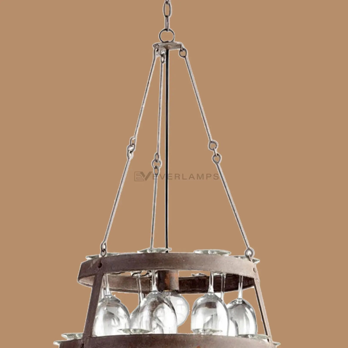 Vintner 2-Tier LED Stemware Rack Chandelier