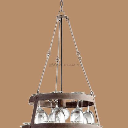Vintner 2-Tier LED Stemware Rack Chandelier