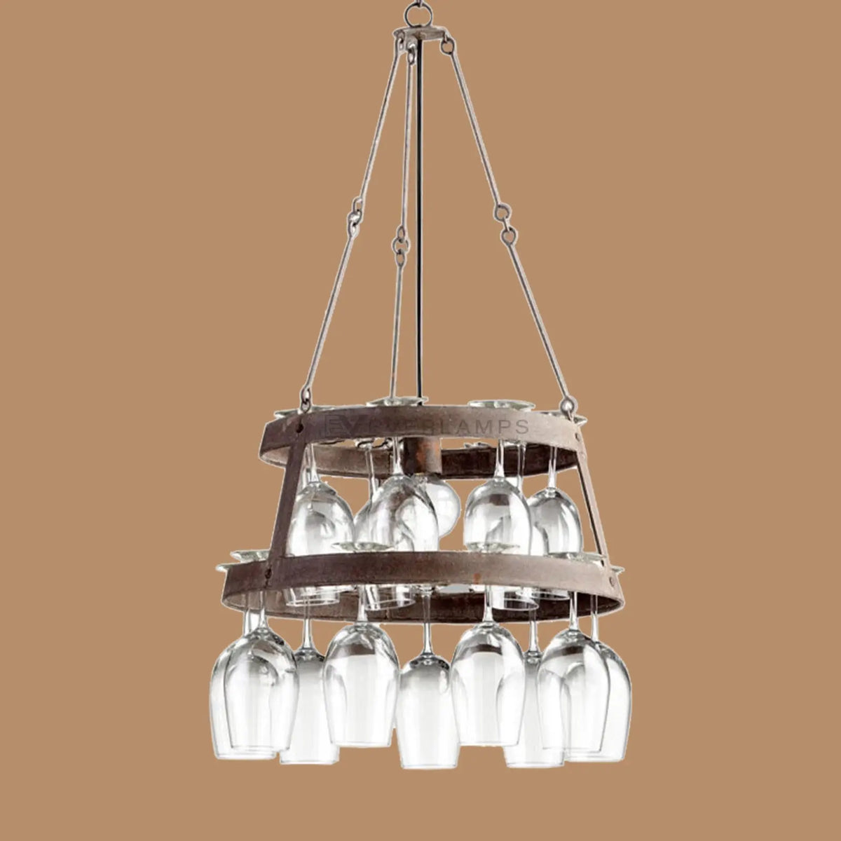 Vintner 2-Tier LED Stemware Rack Chandelier