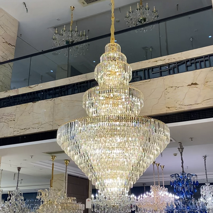 Luxury Multi-tiered Extra Large Crystal Chandelier for Staircase/Foyer/Entryway - Yovalighting